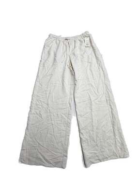 A New Day Women's High-Rise Wide Leg Linen Blend Pull-On Pants - Cream